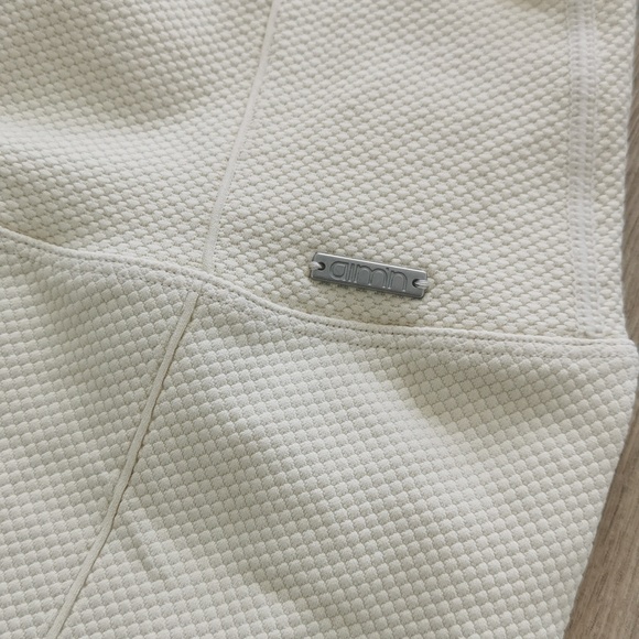 aimn set luxe seamless bra and shorts oat white color - Picture 2 of 6